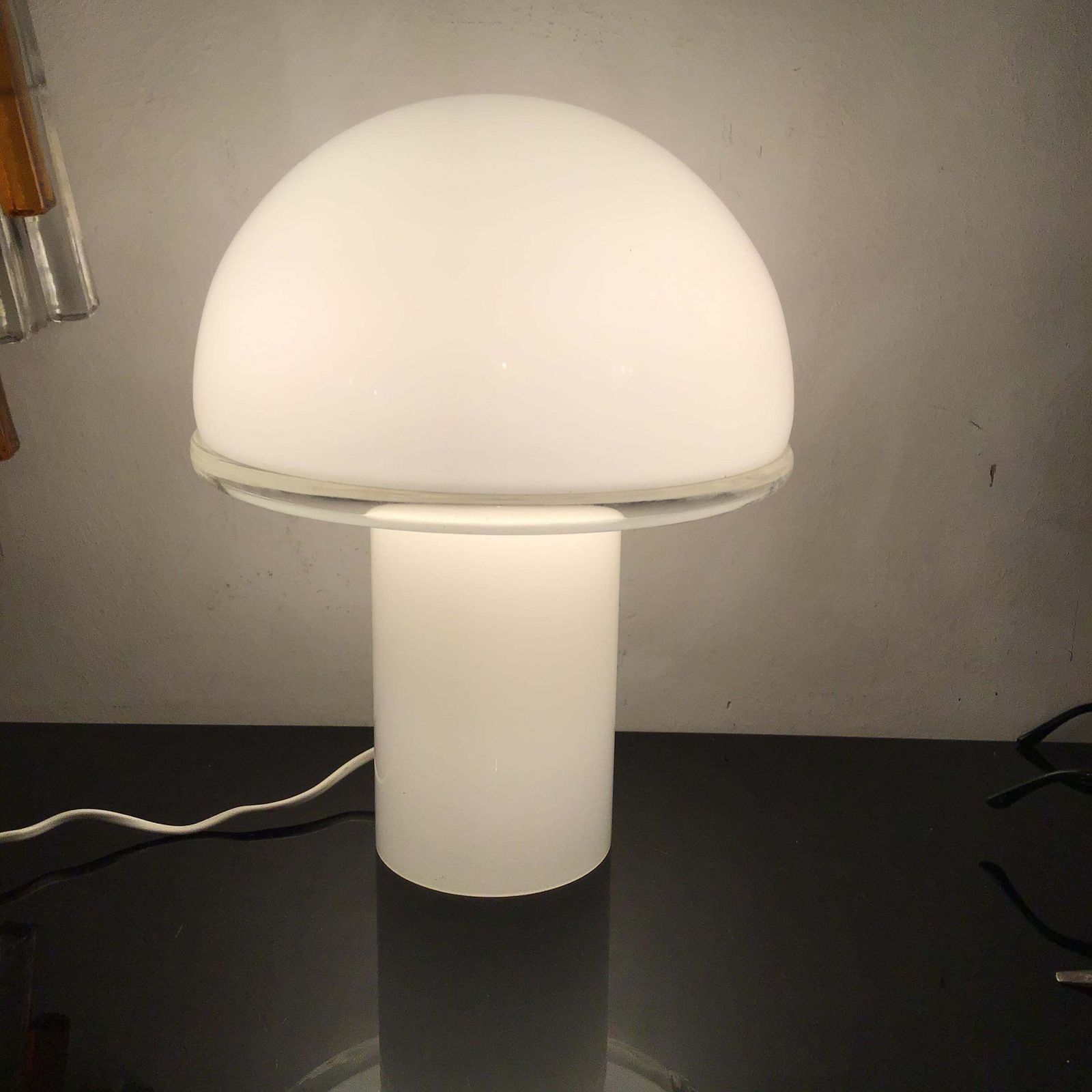 Luciano Vistosi Artemide Table Lamp Murano Glass Metal 1970 Italy photo furniture