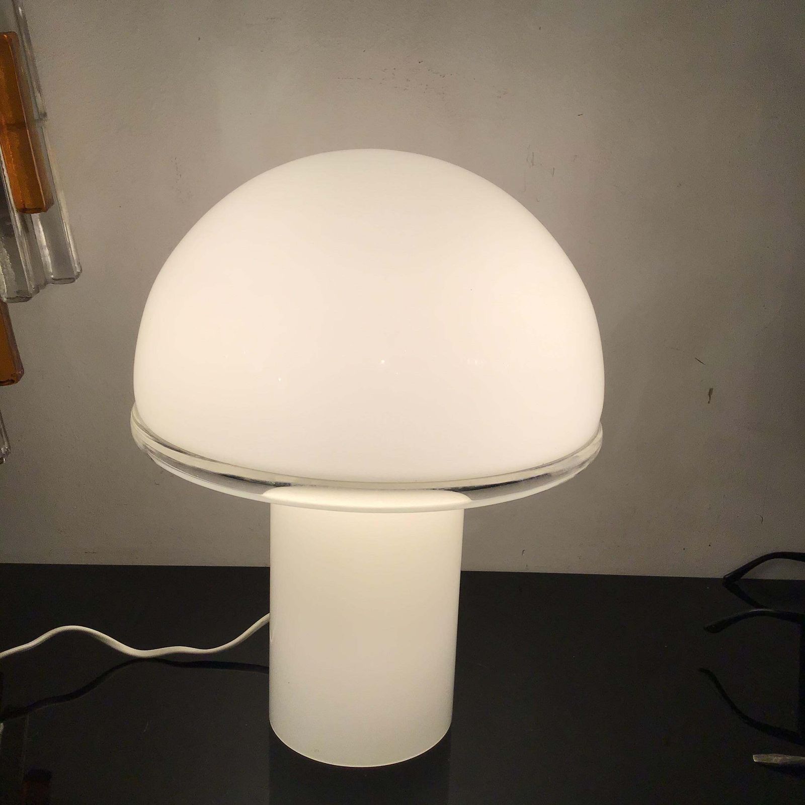 Luciano Vistosi Artemide Table Lamp Murano Glass Metal 1970 Italy photo for sale