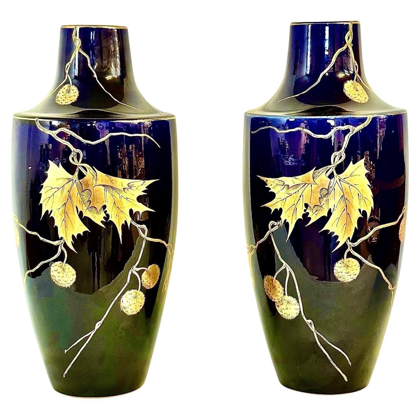 Large French Art Deco Faience Vases By Gustave Asch, Circa 1920 photo furniture