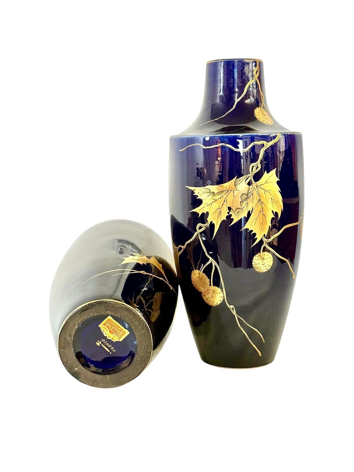 Home Decor Large French Art Deco Faience Vases By Gustave Asch, Circa 1920 photo