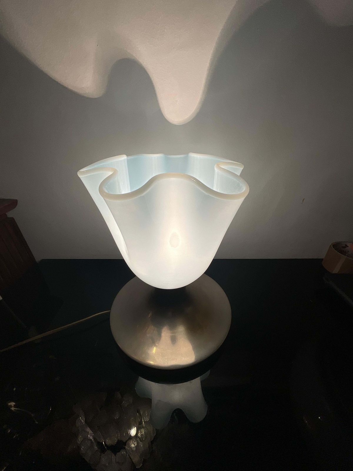 Attribuita A Venini   Lampada Da Tavolo Fazzoletto   Murano 1940 photo Lighting