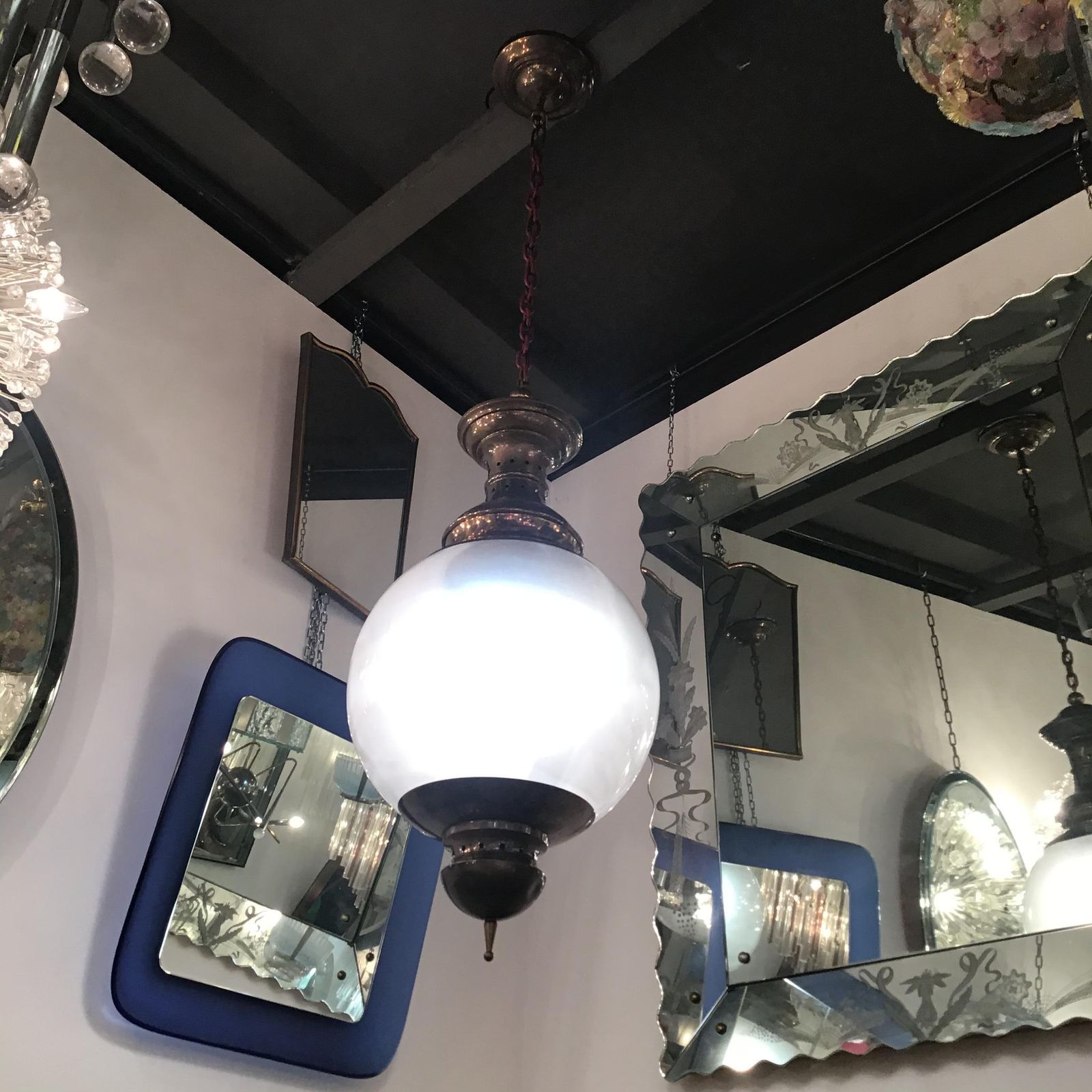 photo furniture Luigi Caccia Dominioni “Azucena “ Chandelier Glass Brass 1955 Italy