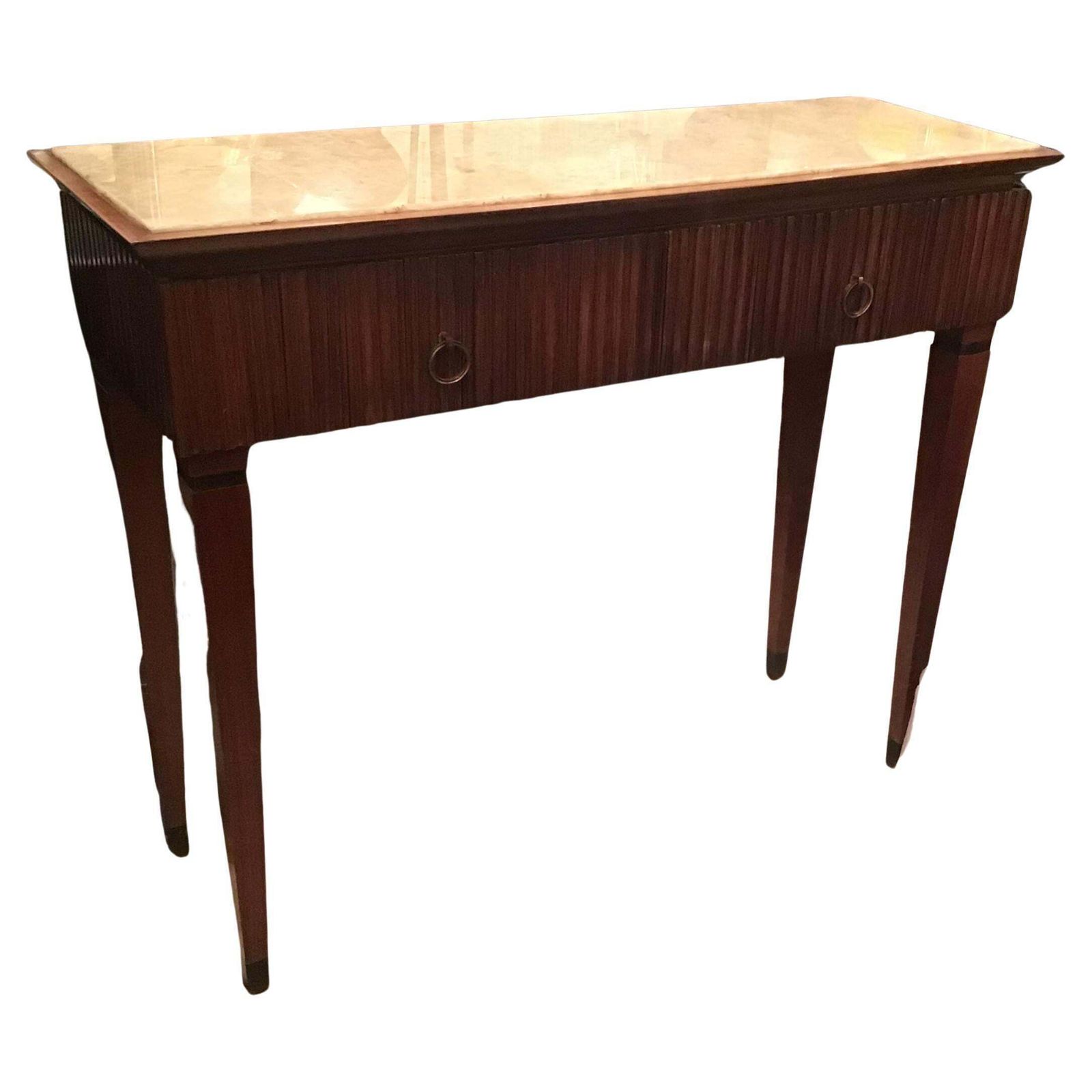 Paolo Buffa Console Brass Wood Marbre 1940 Italy