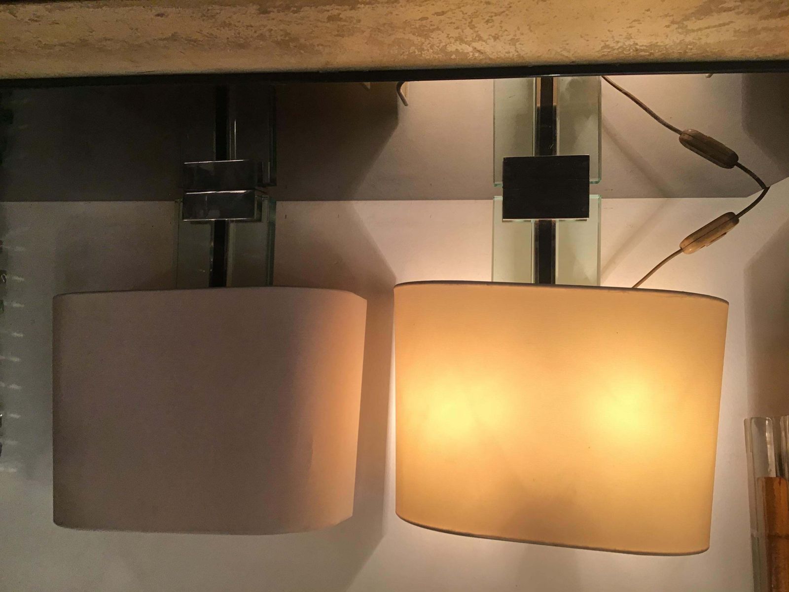 photo buy Fontana Arte Sconces/Appliques  Metal Crome Glass Lampshade 1968 Italy