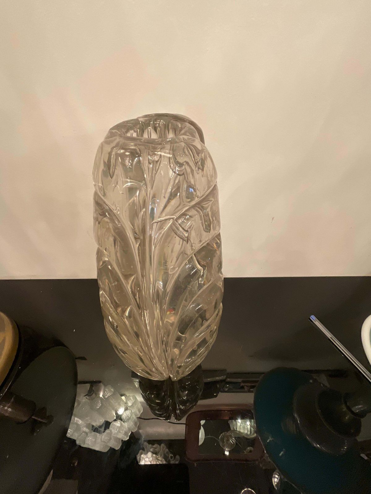 Barovier&Toso   Vaso In Pesante Vetro Di Murano Con Bolle D’aria Anni 40. photo buy