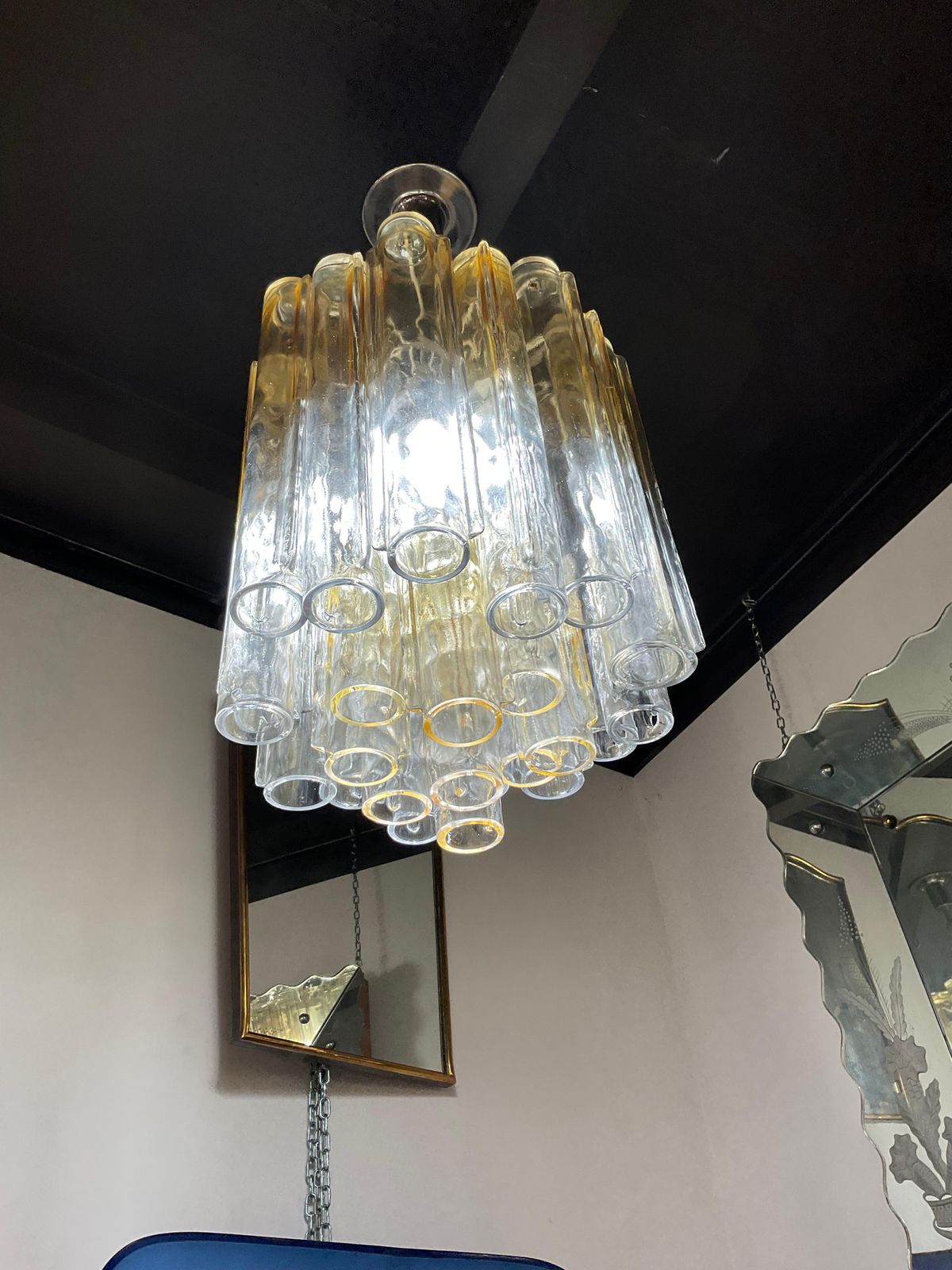 Venini   Ludovico Diaz De Santillana   Calze Model Chandelier   Murano 1970 photo furniture