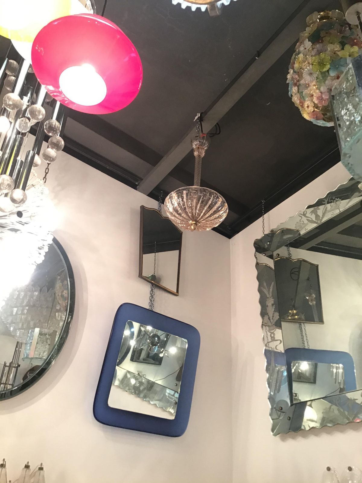 Barovier And Toso Pink Brass Glass Chandelier From 1940 Italy photo furniture