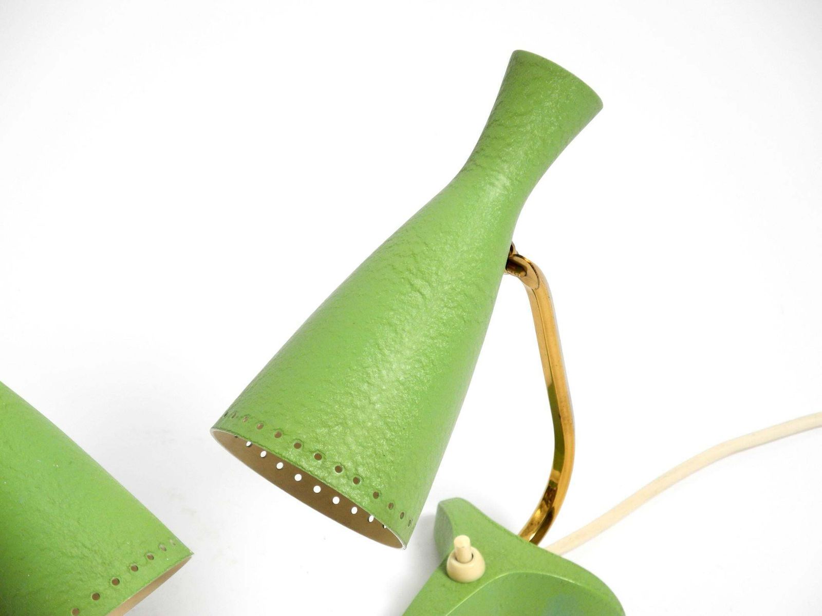 photo buy Pair Of Beautiful Green Mid Century Diabolo Crow's Foot Table Lamps From Cosack