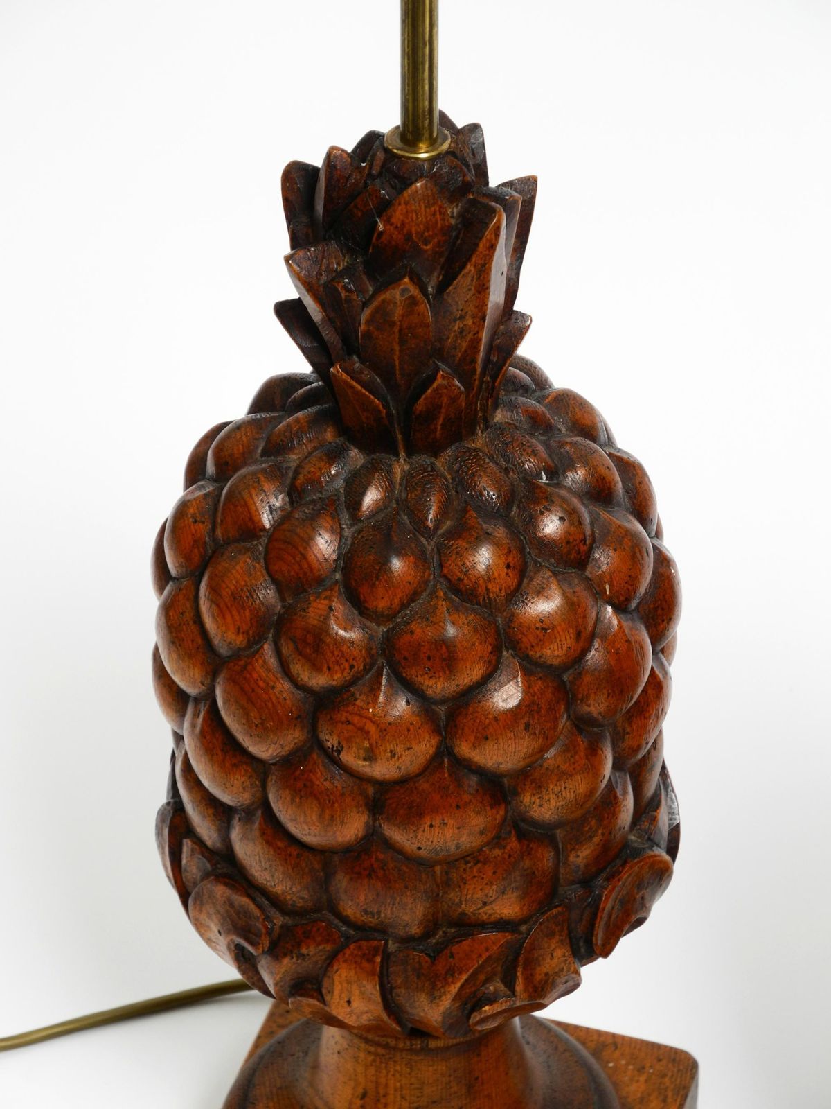 2231.0 Pair Of Large Mid Century Modern Pineapple Table Lamps Made Of Stained Pinewood photo