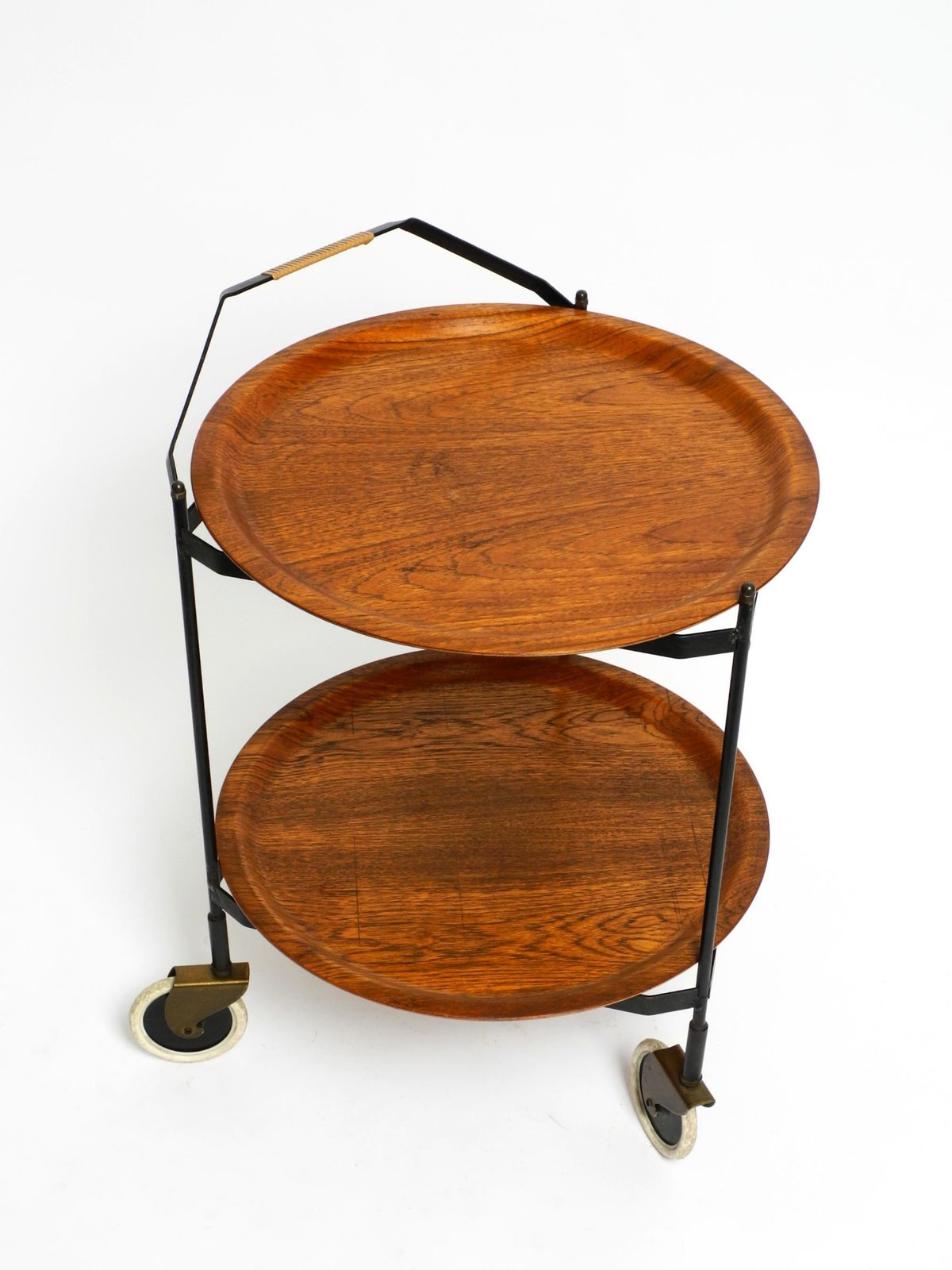Beautiful Folding Mid Century Serving Trolley With Removable Teak Pagwood Trays photo Furniture