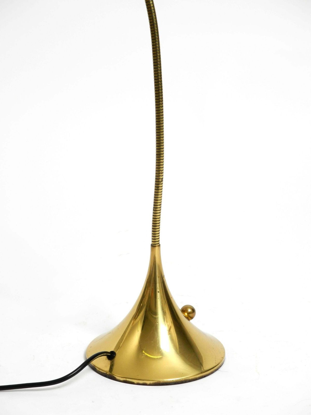 photo for sale 1980s Brass Halogen Table Lamp By Florian Schulz Model Esa With Gooseneck