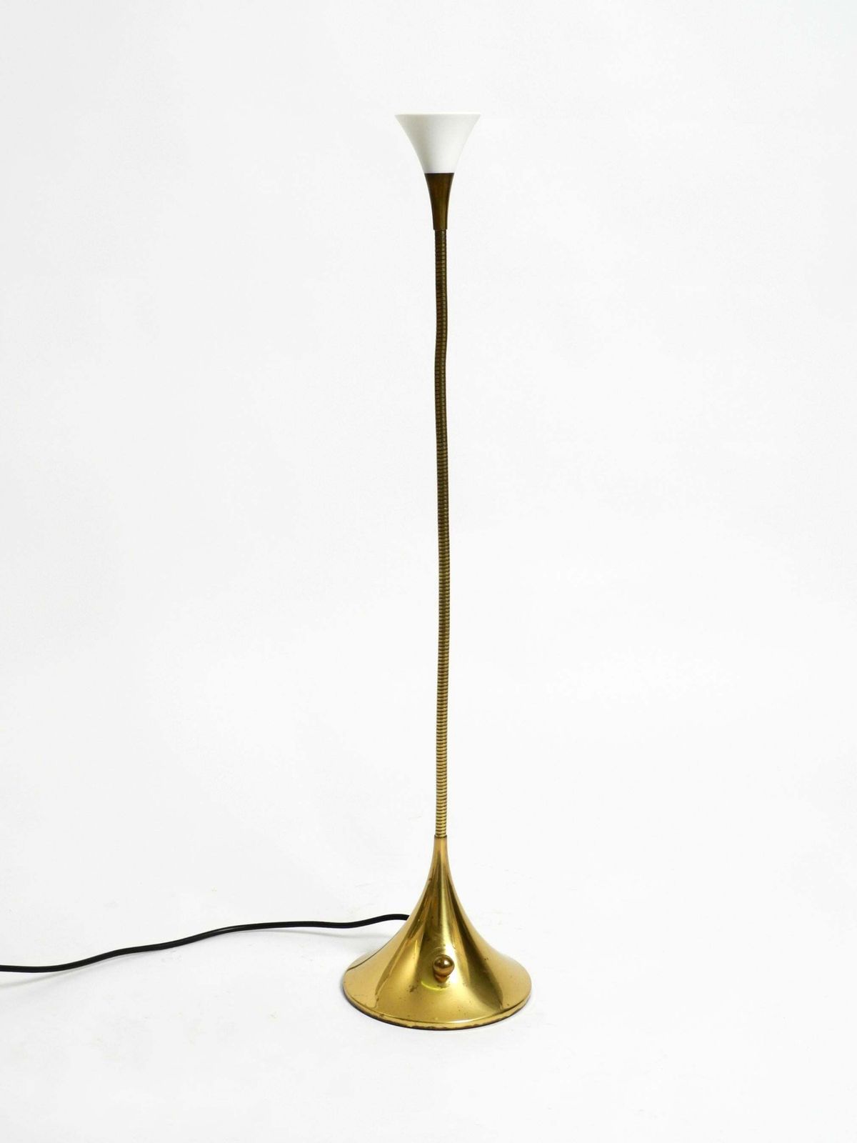 photo buy 1980s Brass Halogen Table Lamp By Florian Schulz Model Esa With Gooseneck