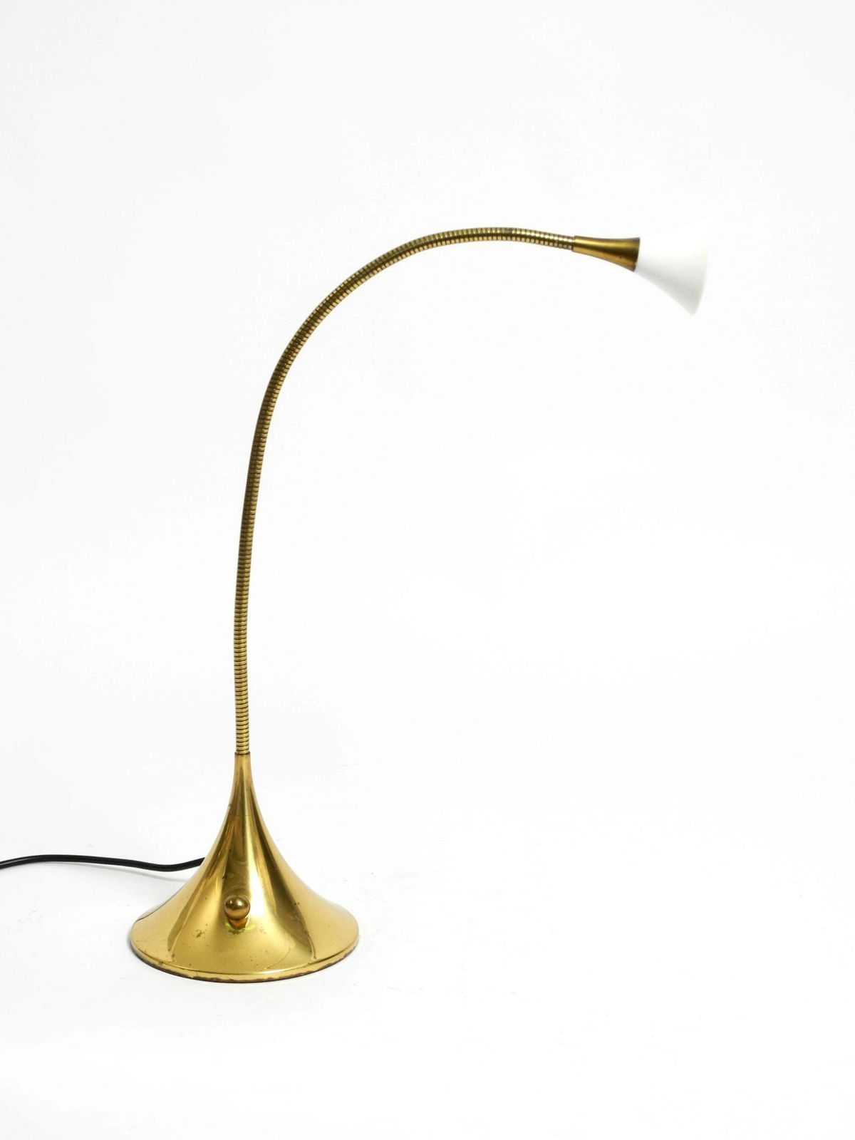photo vintage 1980s Brass Halogen Table Lamp By Florian Schulz Model Esa With Gooseneck