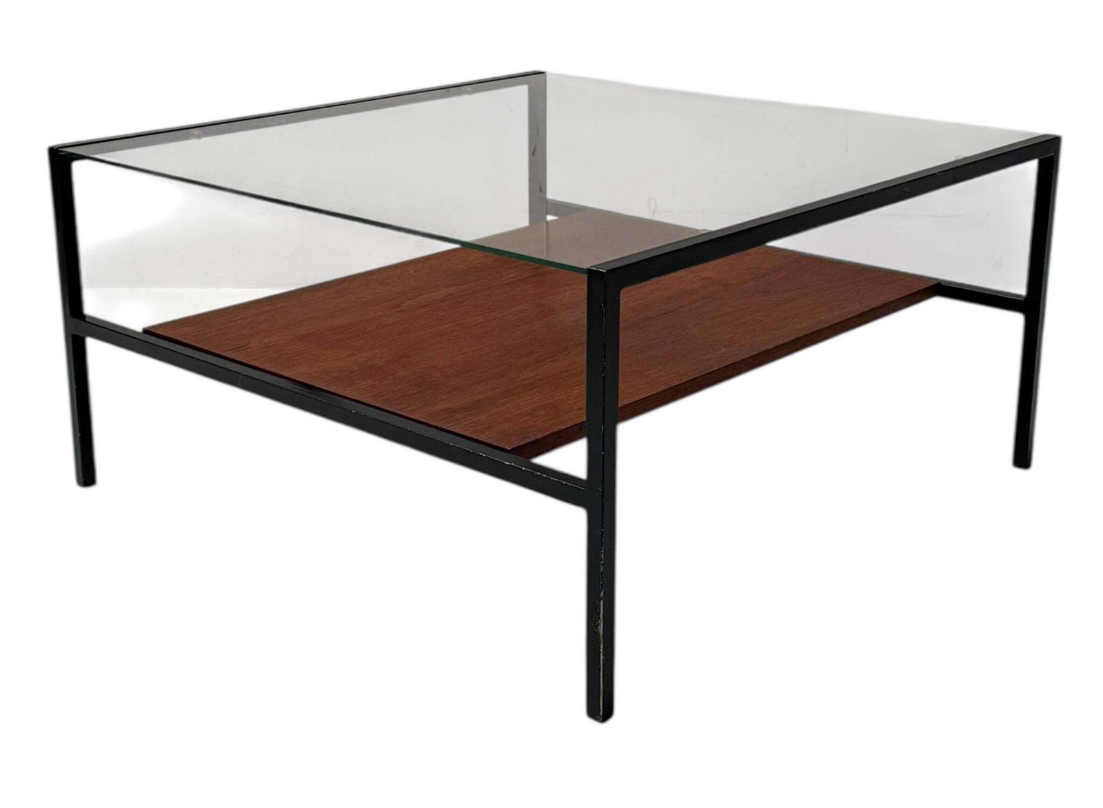 Mid Century Modern Coffee Table Cees Braakman Style With Glass Top, 1950s photo 1256.0