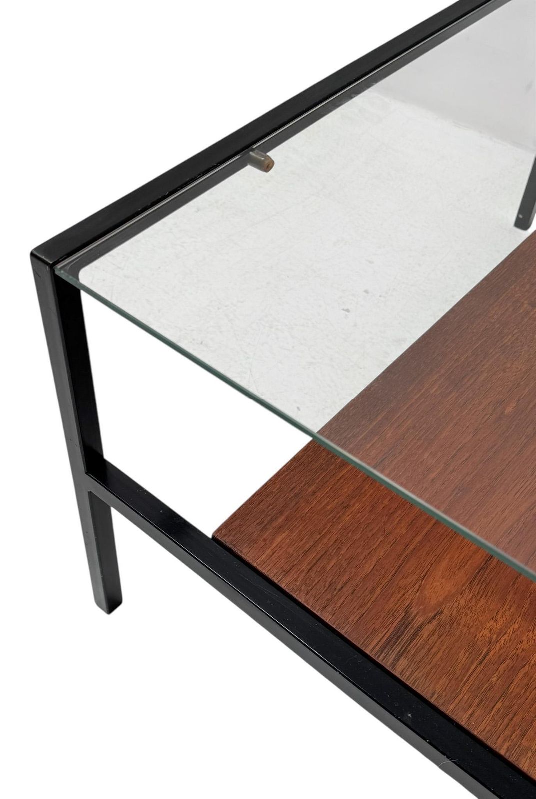 photo vinterior Mid Century Modern Coffee Table Cees Braakman Style With Glass Top, 1950s