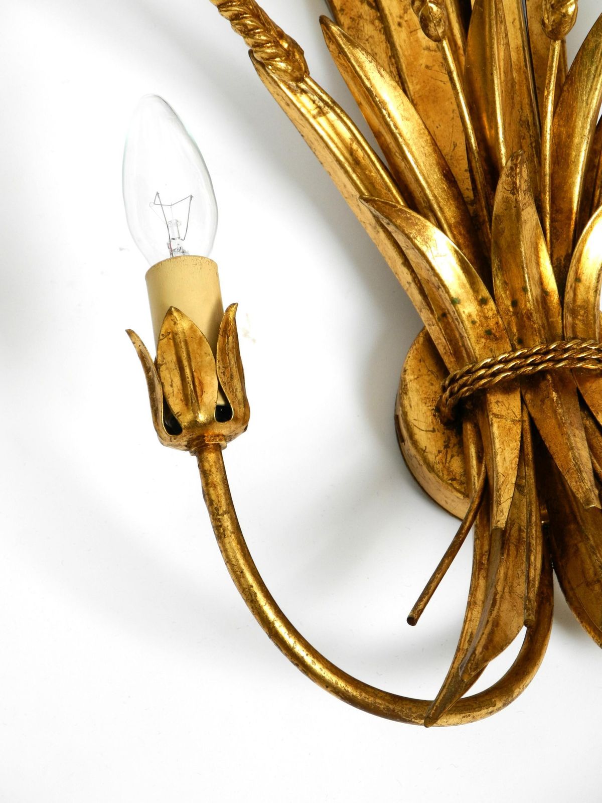 Beautiful Large 70s Gold Plated 2 Armed Metal Wall Lamp By Hans Kögl photo 630.0