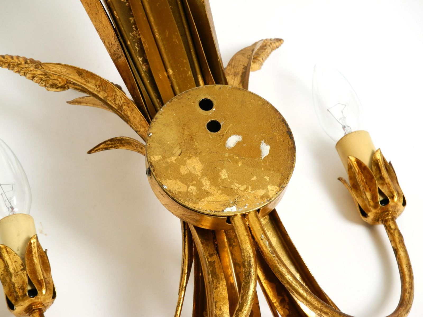 630.0 Beautiful Large 70s Gold Plated 2 Armed Metal Wall Lamp By Hans Kögl photo