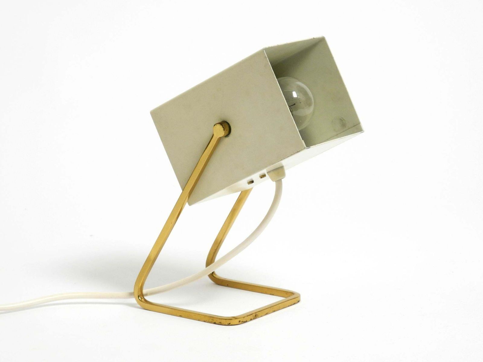 Great Mid Century Modern Metal Bedside Lamp With Brass Base By Kaiser Leuchten photo furniture