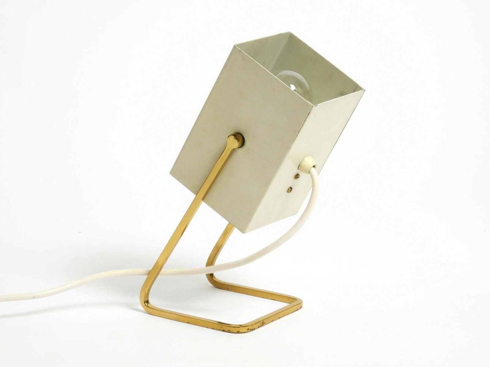 Great Mid Century Modern Metal Bedside Lamp With Brass Base By Kaiser Leuchten photo Lighting