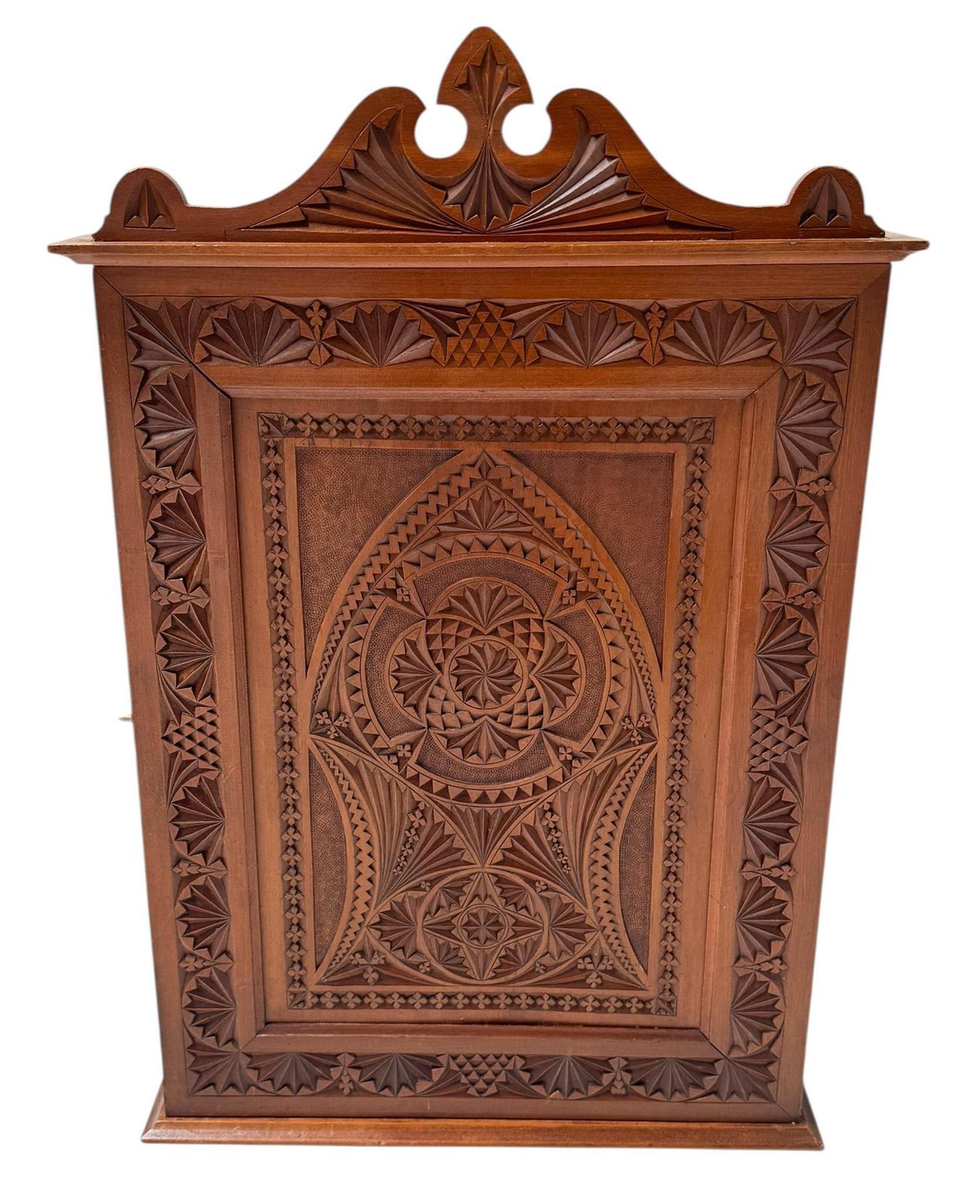 Art Nouveau Arts & Crafts Kerfschnitt Wall Cabinet, 1900s photo Furniture