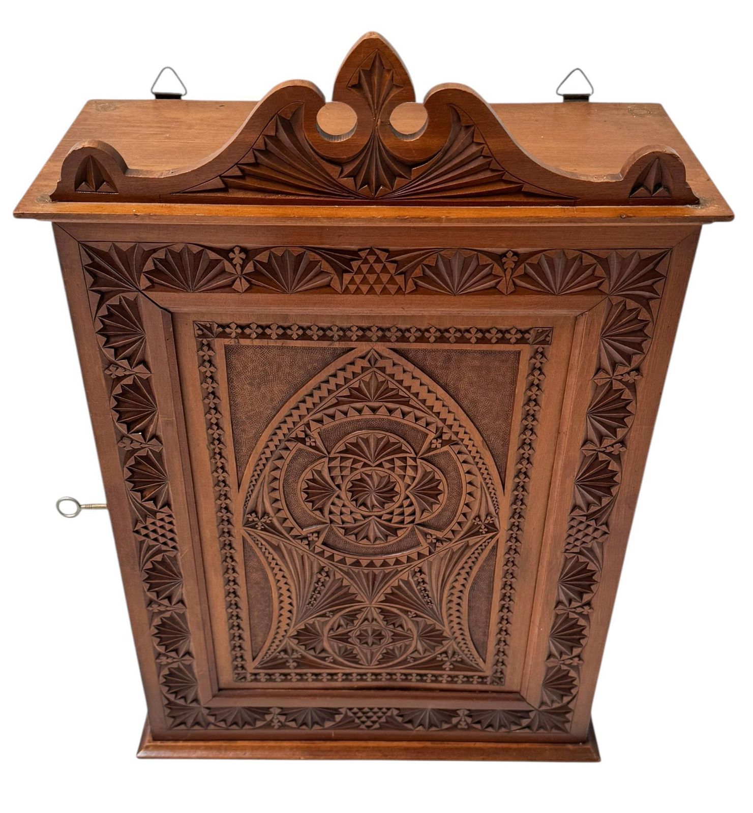 Art Nouveau Arts & Crafts Kerfschnitt Wall Cabinet, 1900s photo 864.0
