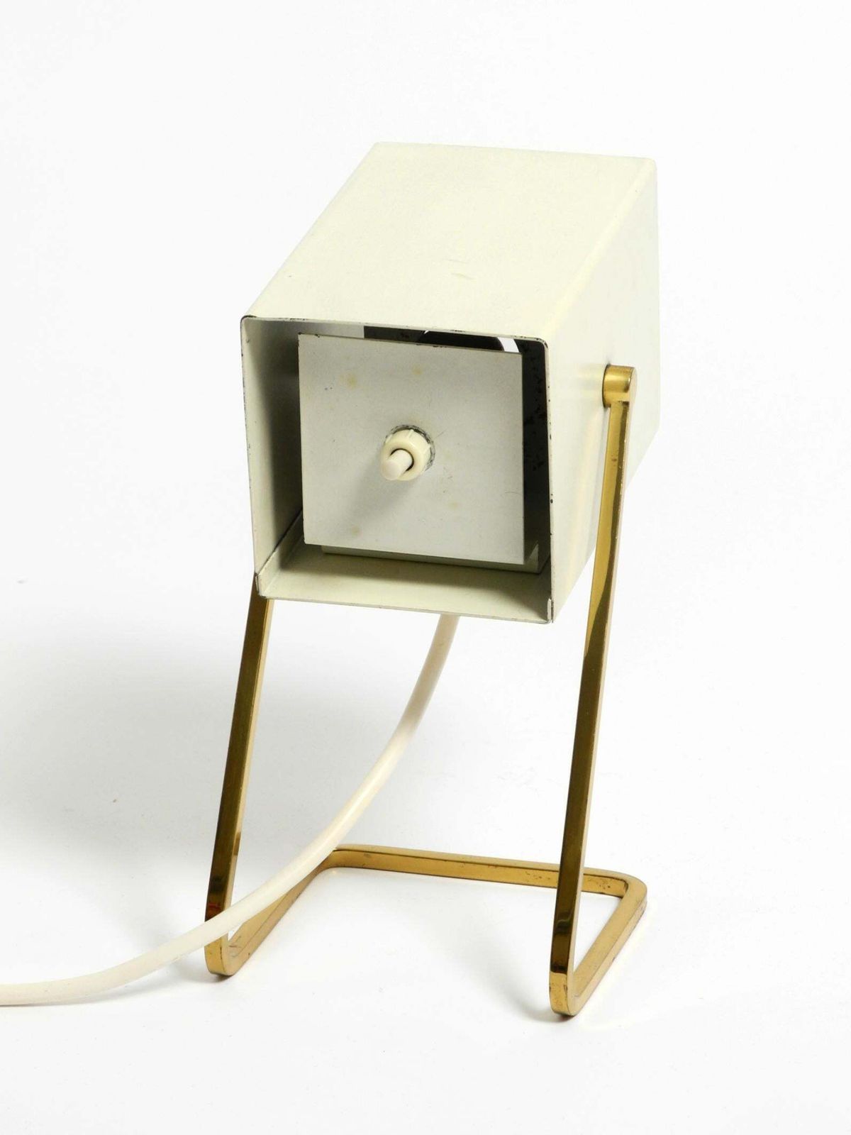 photo vintage Great Mid Century Modern Metal Bedside Lamp With Brass Base By Kaiser Leuchten