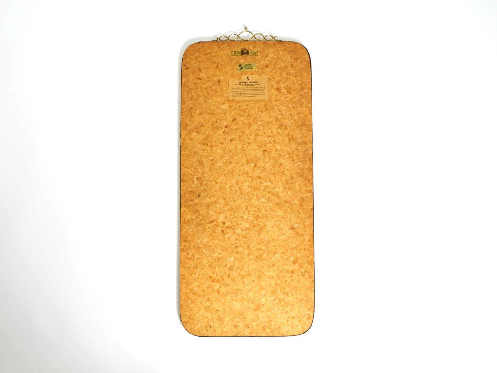 photo for sale Large Heavy Long Mid Century Brass Wall Mirror By Münchner Zierspiegel