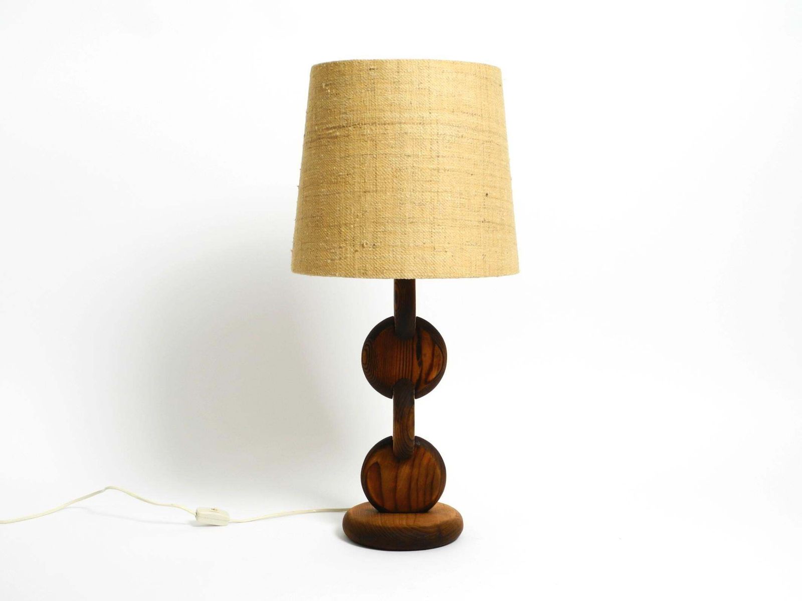 Large Rare Beautiful 1960s Table Lamp By Temde Made Of Pinewood photo furniture