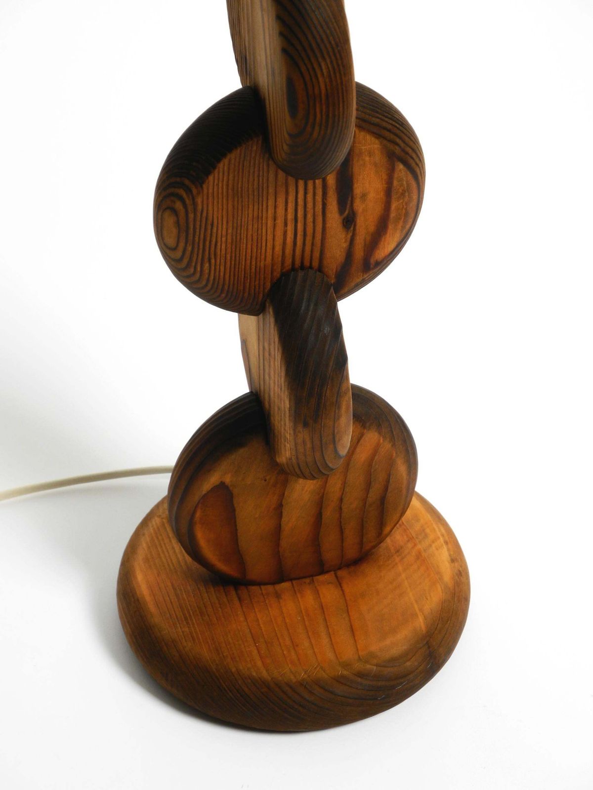 Large Rare Beautiful 1960s Table Lamp By Temde Made Of Pinewood photo buy