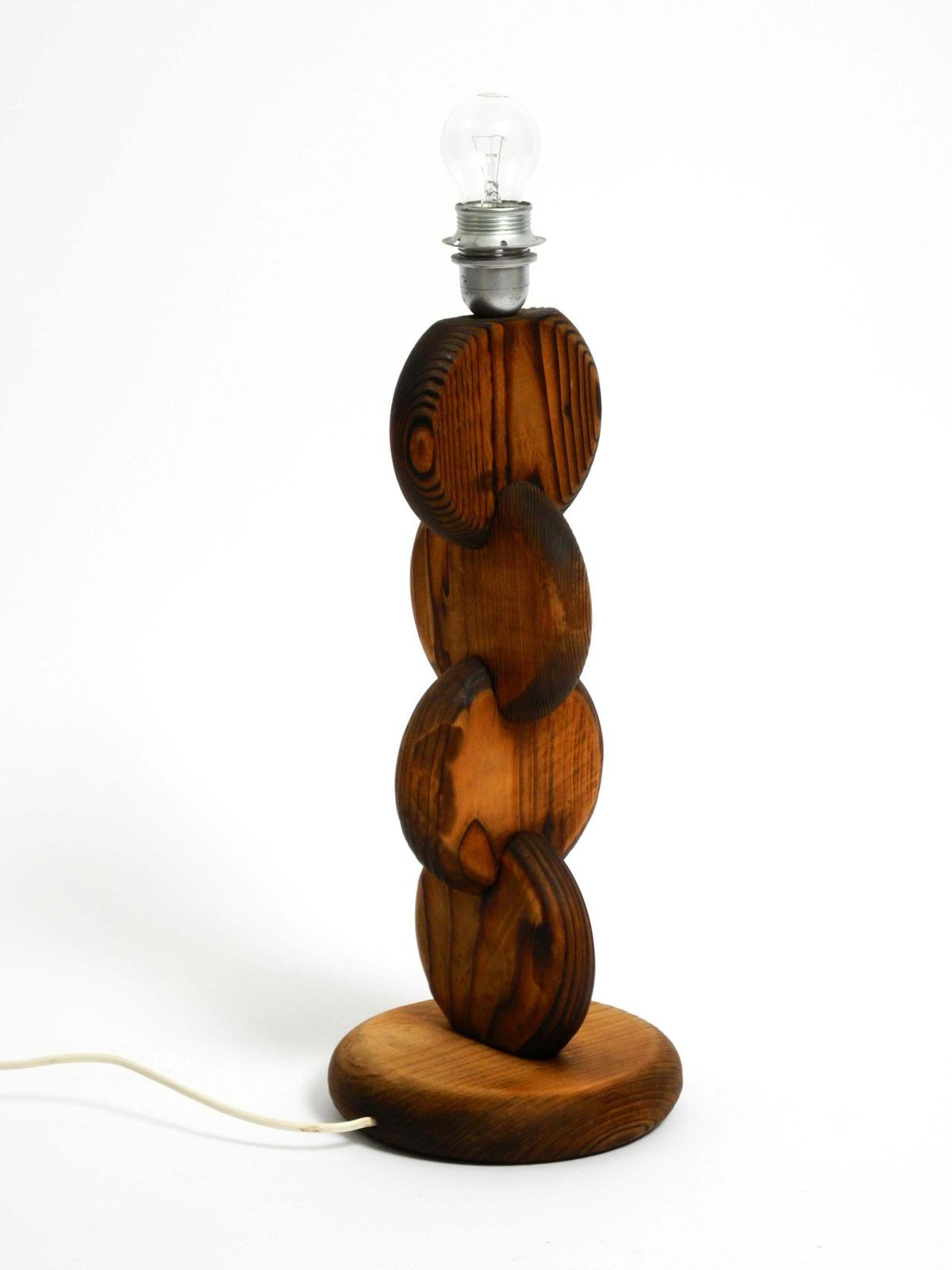 photo vinterior Large Rare Beautiful 1960s Table Lamp By Temde Made Of Pinewood