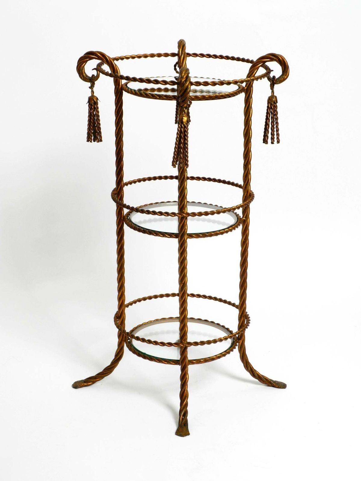Beautiful Italian 60s Regency Side Table In Gold Plated Metal By Li Puma Firenze photo 1170.0
