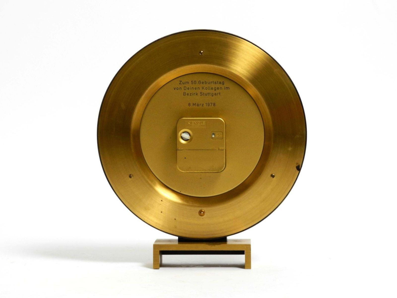 797.0 Large Battery Operated Brass World Clock Heinrich Möller For Kienzle From 1978 photo