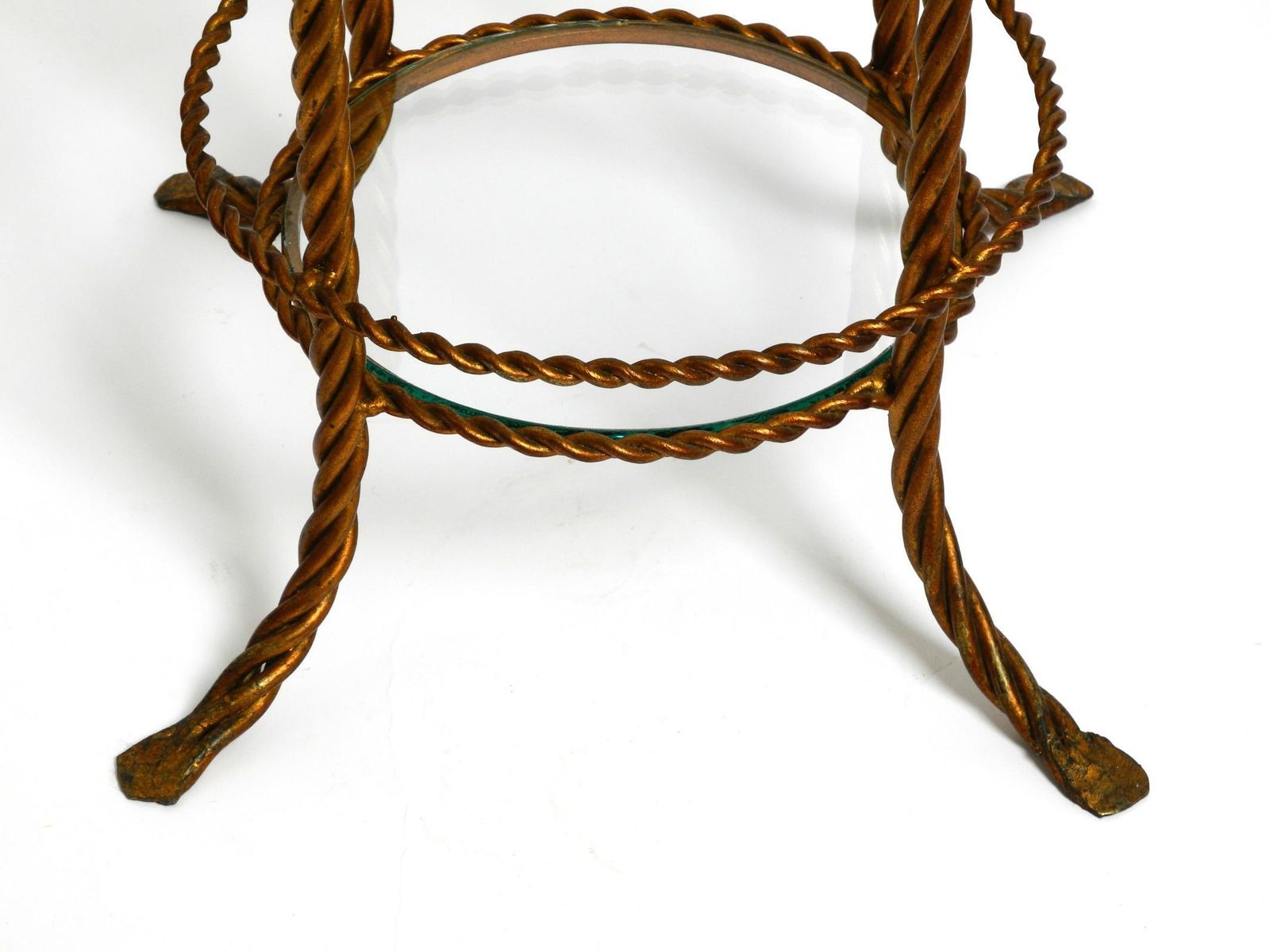 photo for sale Beautiful Italian 60s Regency Side Table In Gold Plated Metal By Li Puma Firenze