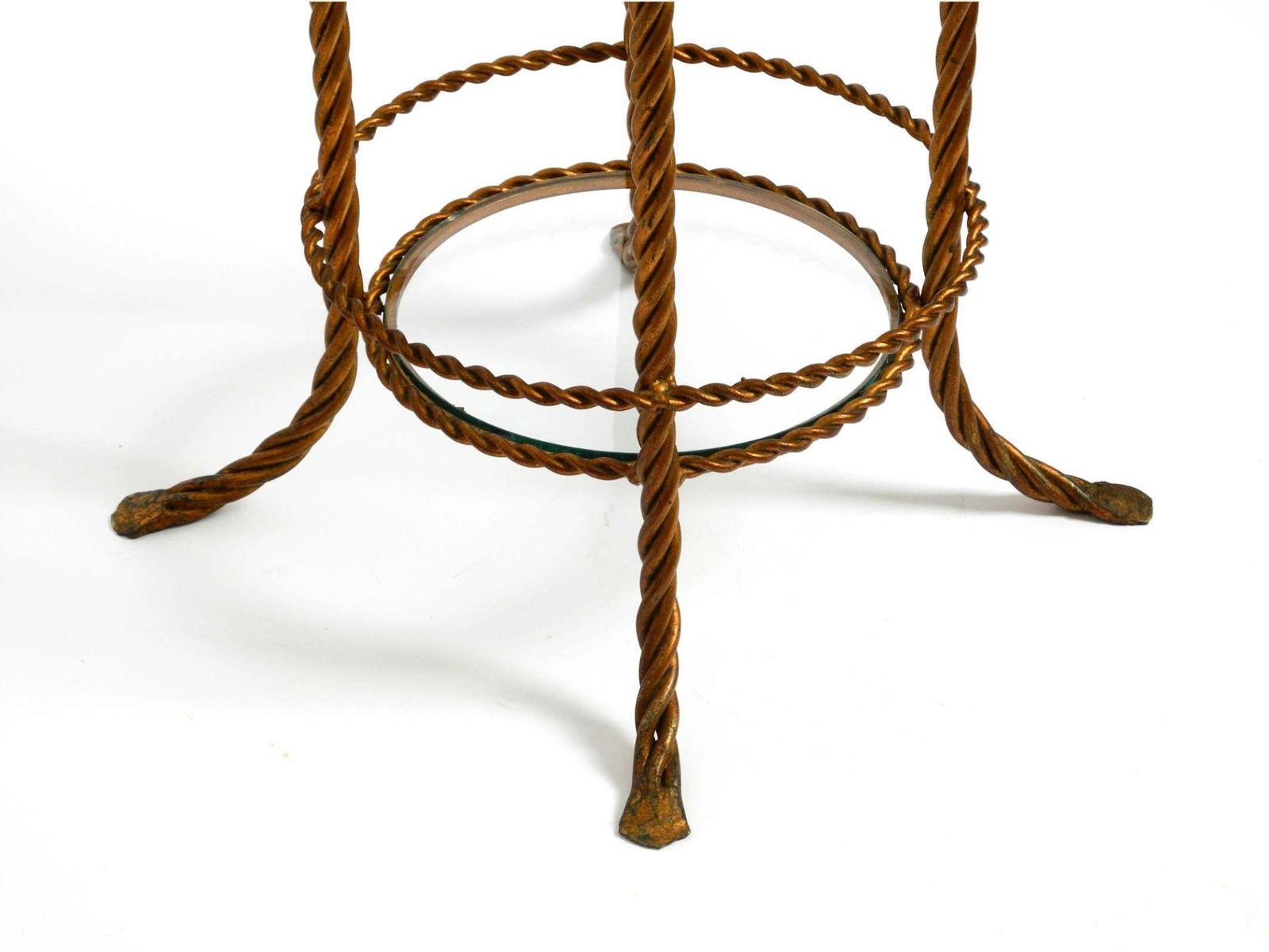 Furniture Beautiful Italian 60s Regency Side Table In Gold Plated Metal By Li Puma Firenze photo