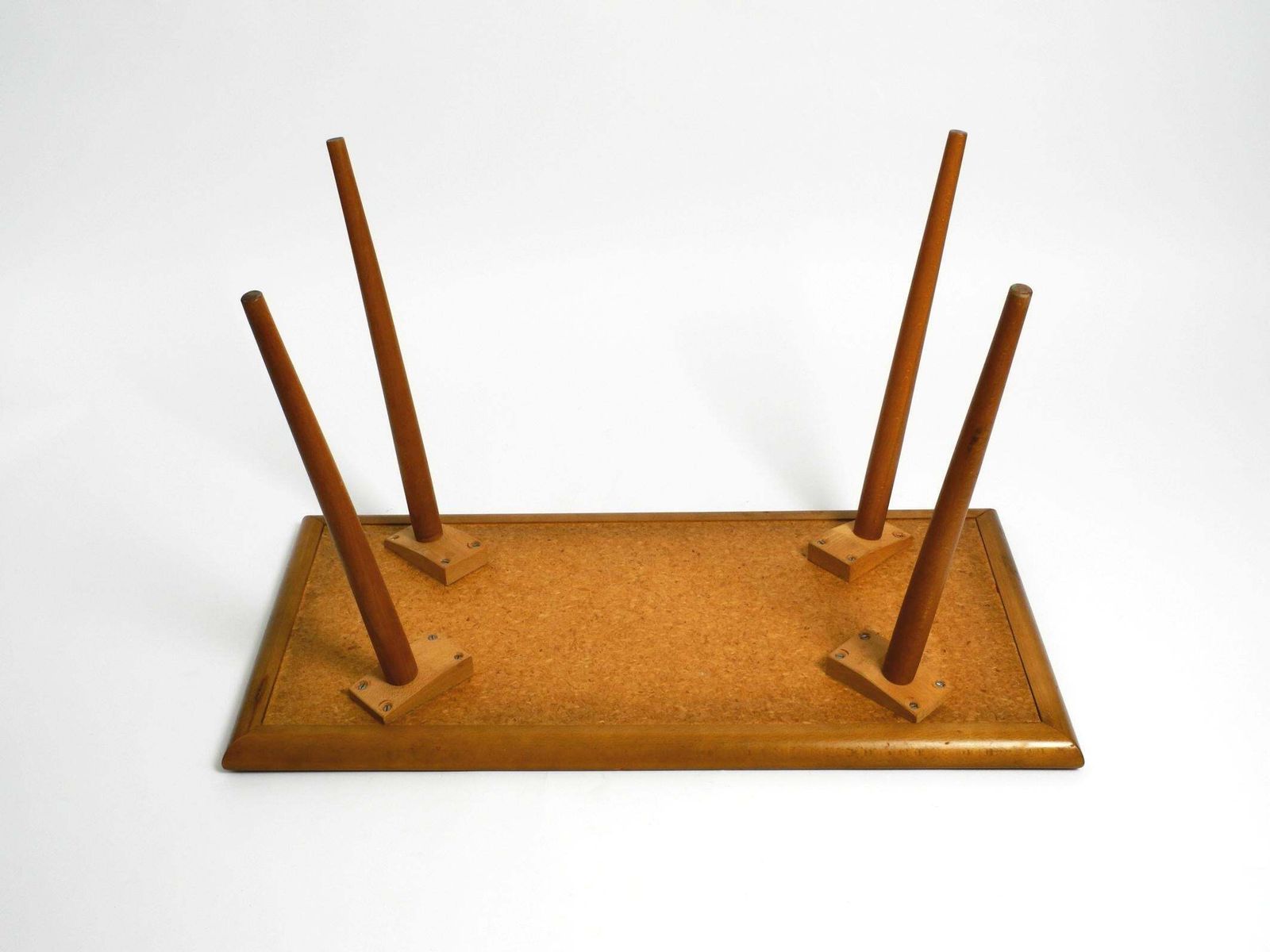 photo for sale Beautiful Long Mid Century Walnut Wood Coffee Table With A Mosaic Surface
