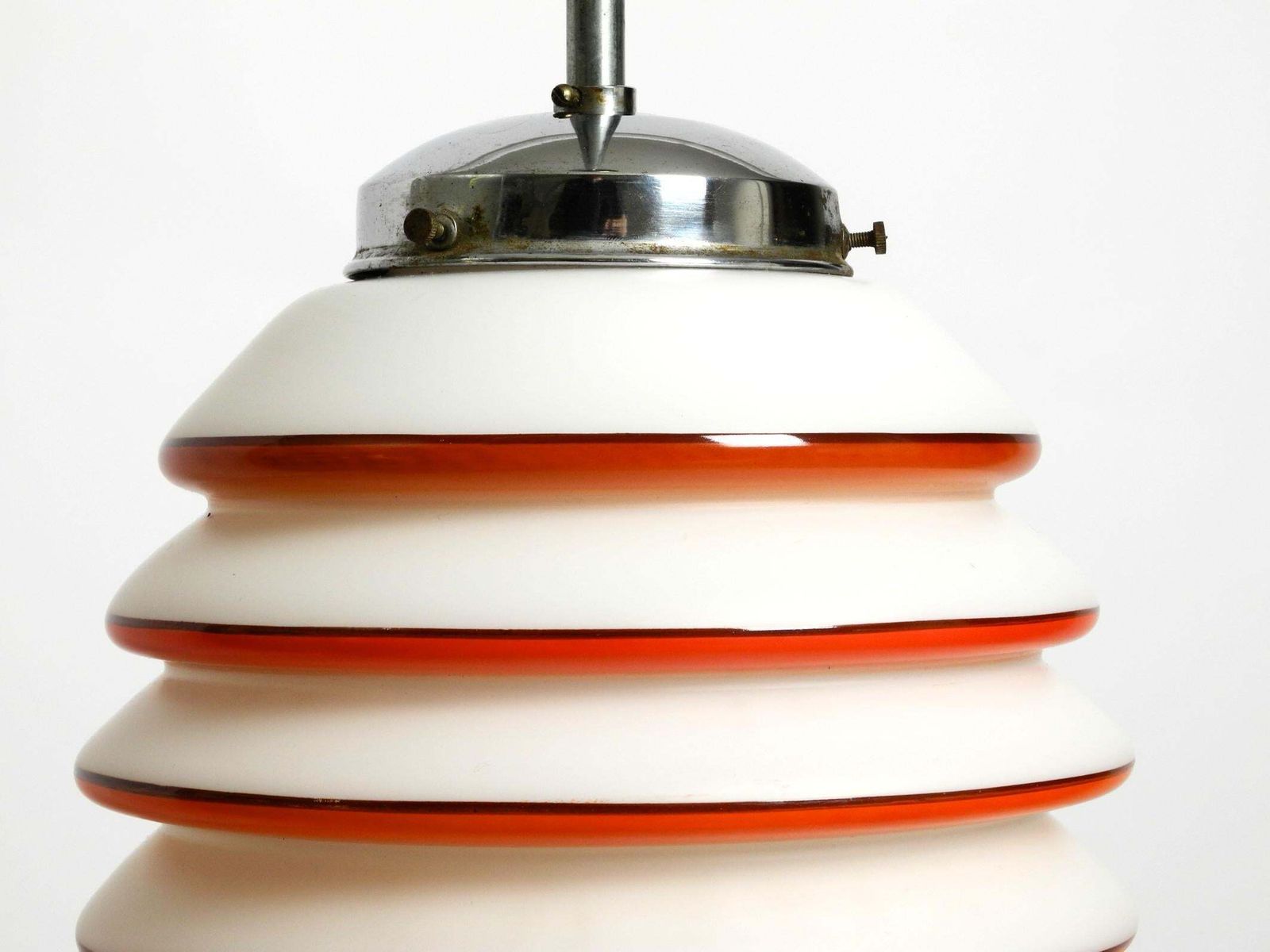 photo vintage Beautiful Rare Original Glass Ceiling Lamp From The 1930s