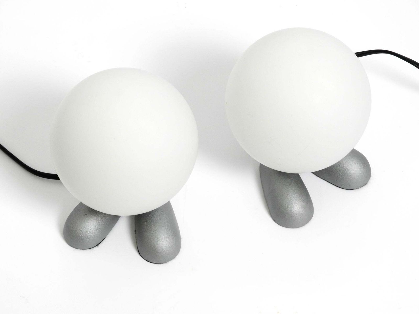 Pair Of 1990s Table Lamps With A Cast Aluminum Base With Feet Made By Sompex photo for sale