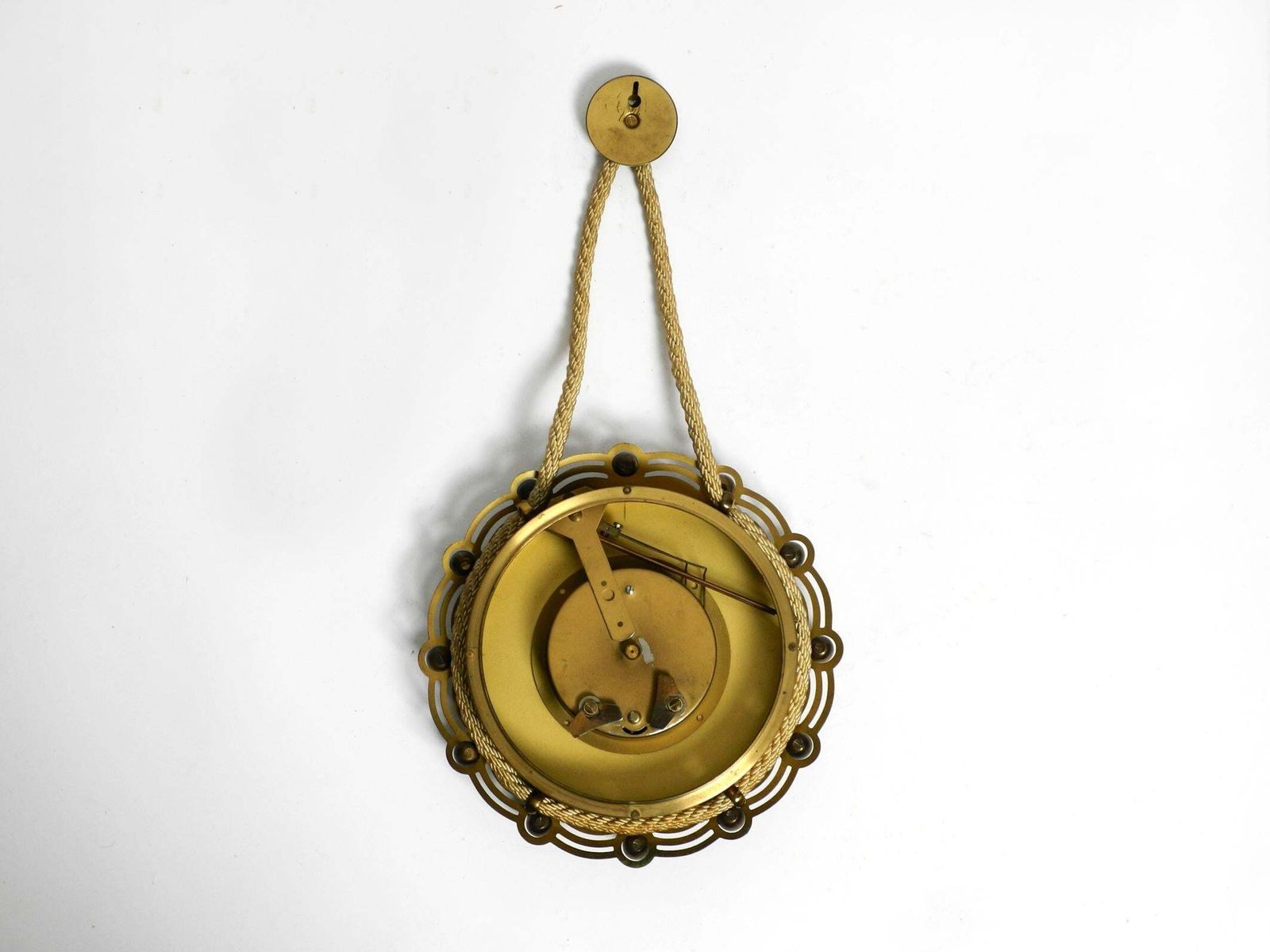 1950s Mechanical Atlanta Wall Clock With A 10 Day Movement And A Gong Strike photo vintage