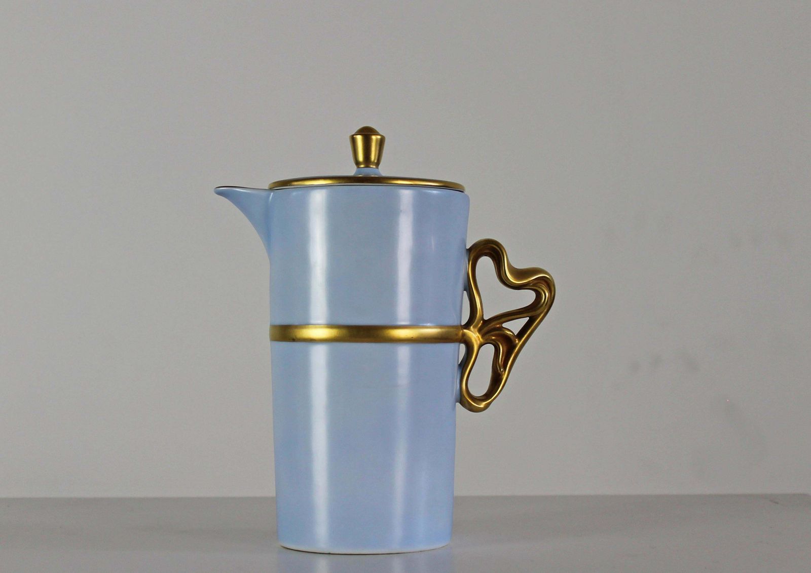 Antonia Campi Tea Service For Six In Porcelain And Gold Decorations By Laveno photo vintage