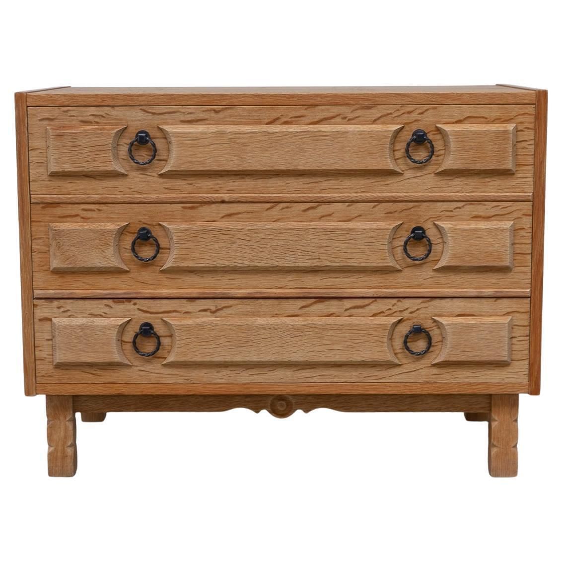 Danish Brutalist Oak Dresser In Kjærnulf Style, 1960s.