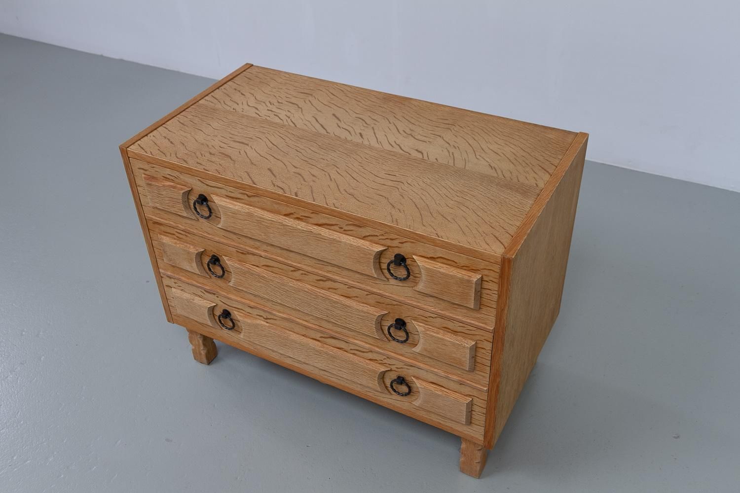 Danish Brutalist Oak Dresser In Kjærnulf Style, 1960s. photo for sale