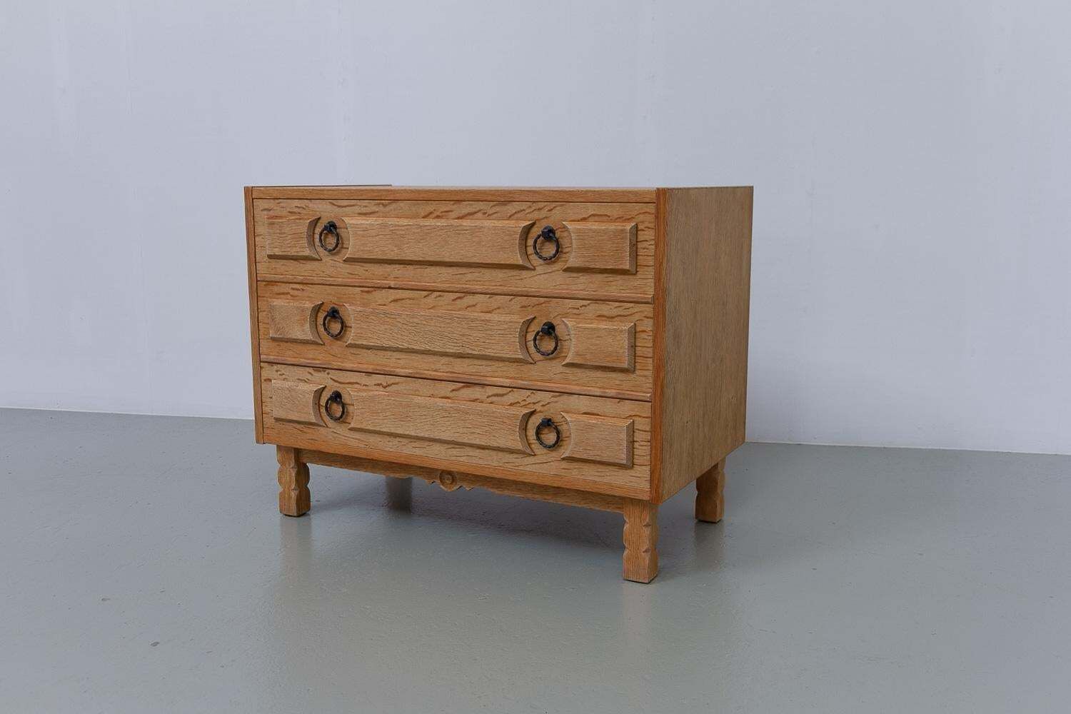 photo buy Danish Brutalist Oak Dresser In Kjærnulf Style, 1960s.