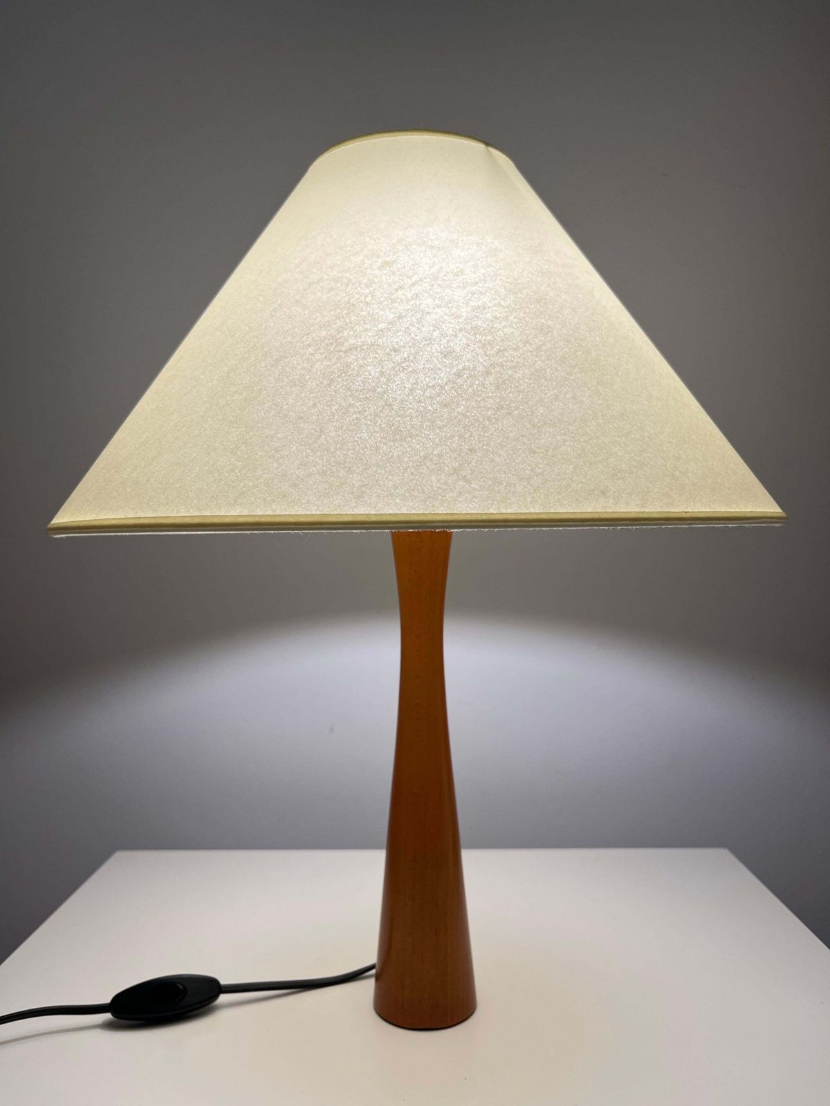 Postmodern Spanish "Fina" Wood Table Lamp By Josep Llusca For Blauet, 1990s photo vinterior