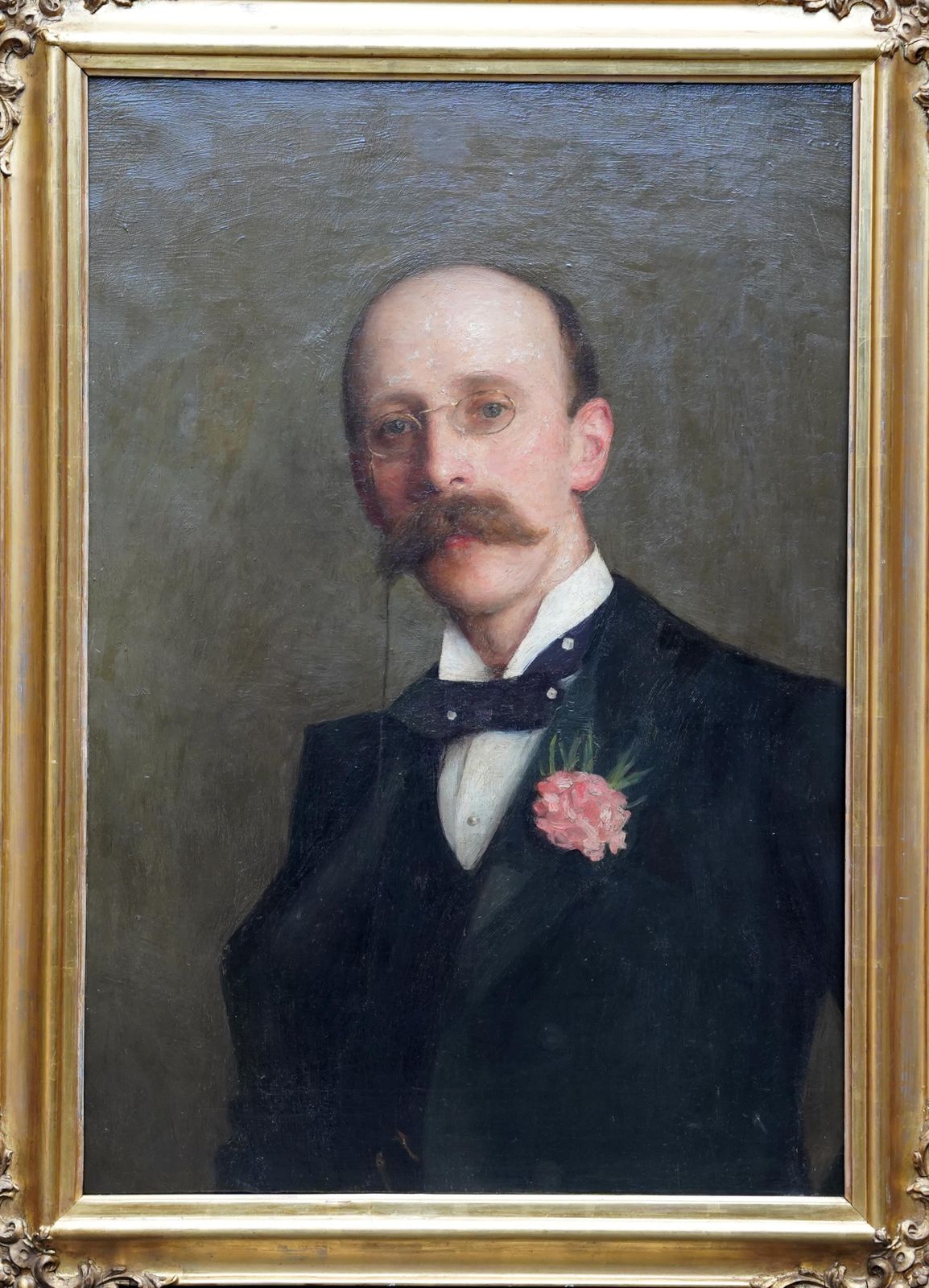 Maud Porterportrait Of G W Barber Jp   British Victorian Exhibited Art Oil Painting1897 photo vintage
