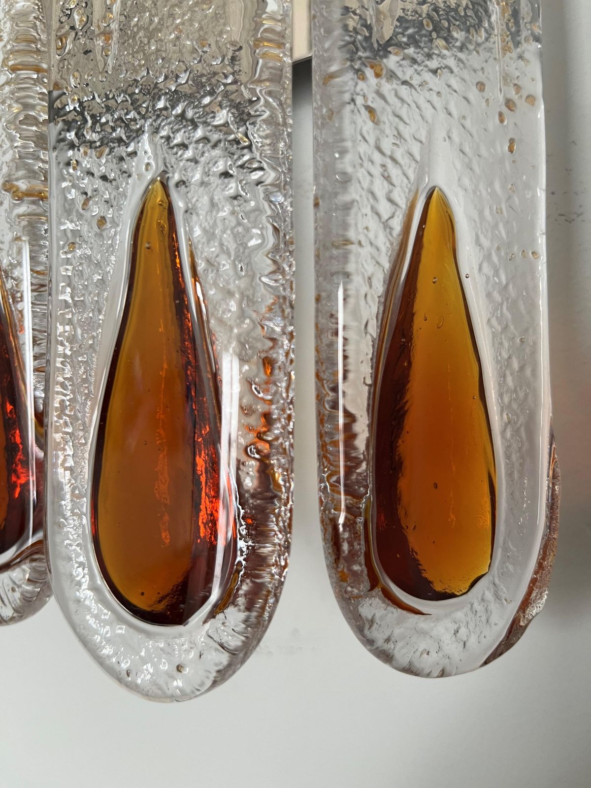 photo furniture Italian Mid Century Amber Murano Glass Wall Sconce By Mazzega, 1970s