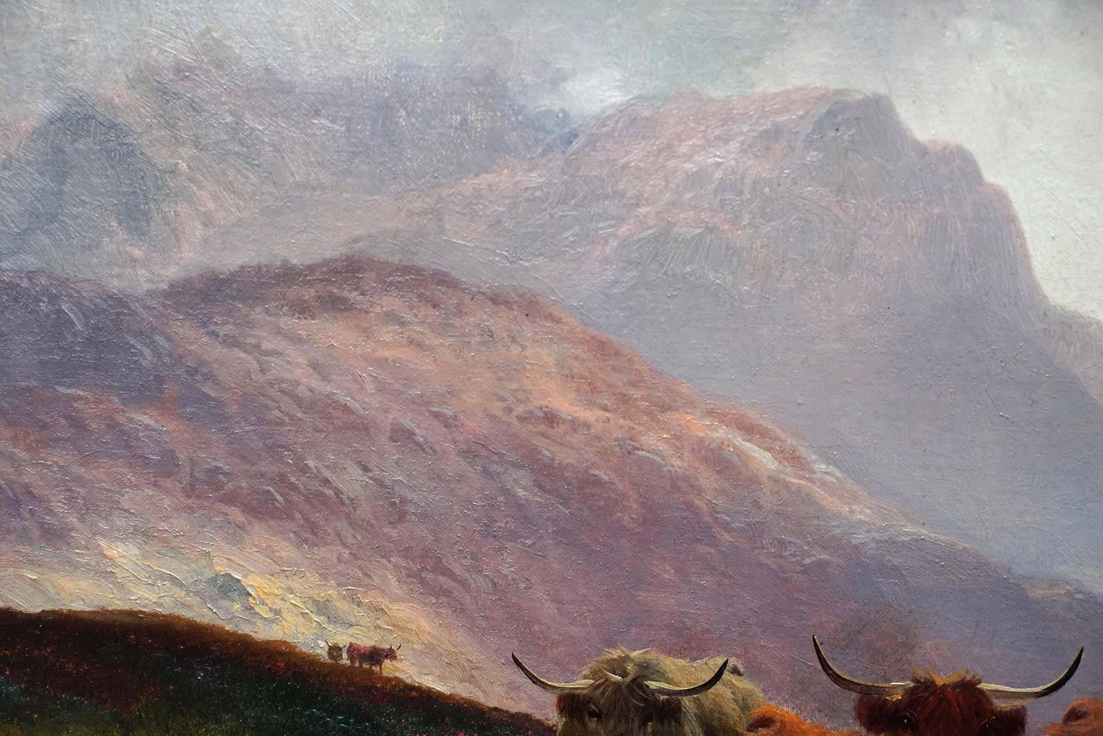 Henry Robinson Hallhighland Cattle At A Moorland Pool, Perthshire   British C1900 Art Oil Paintingcirca 1900 photo Art