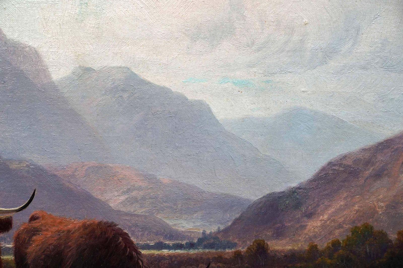 Henry Robinson Hallhighland Cattle At A Moorland Pool, Perthshire   British C1900 Art Oil Paintingcirca 1900 photo buy