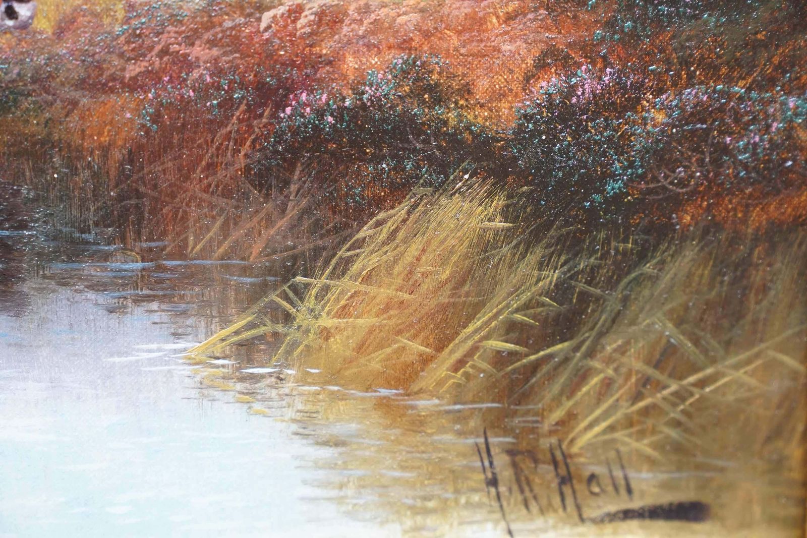 Henry Robinson Hallhighland Cattle At A Moorland Pool, Perthshire   British C1900 Art Oil Paintingcirca 1900 photo vintage