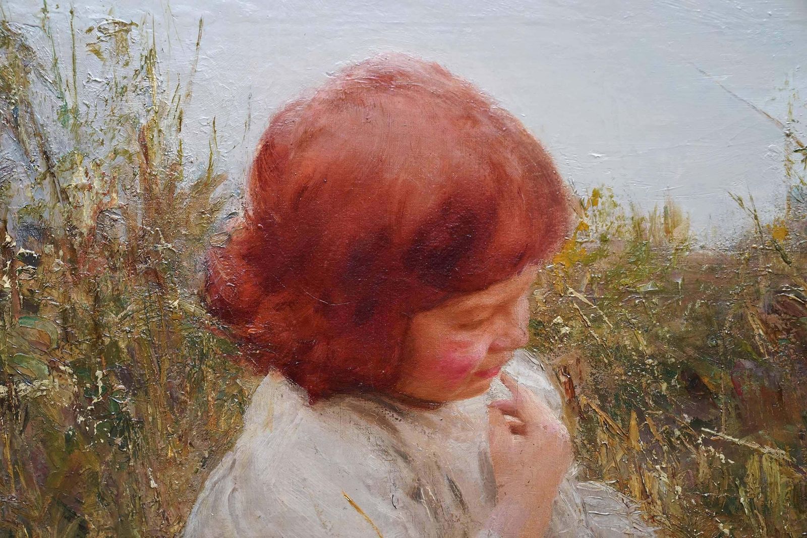 Charles Simsportrait Of Alan Sims With Bird Nest   British Edwardian Art Oil Paintingcirca 1910 photo Art