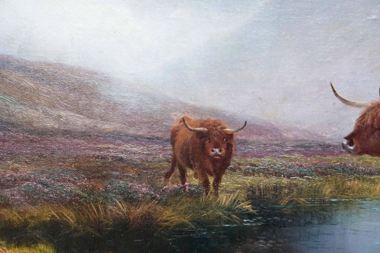 Henry Robinson Hallhighland Cattle Glen Sannox Arran   British Victorian Art Landscape Oil Paintingcirca 1900 photo 4079.0
